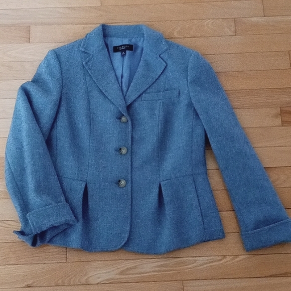 Jacket Woman's 12 Blue Heathered Wool - Picture 1 of 8